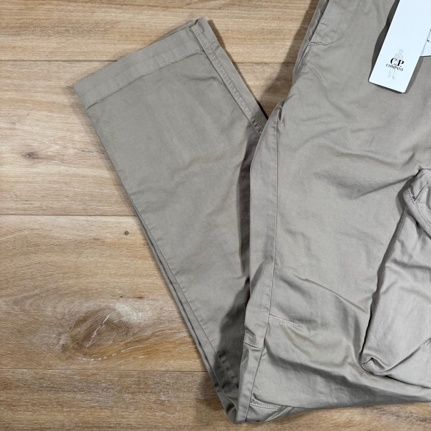 CP Company Stretch Sateen Utility Cargo Lens Pants in Vintage Khaki