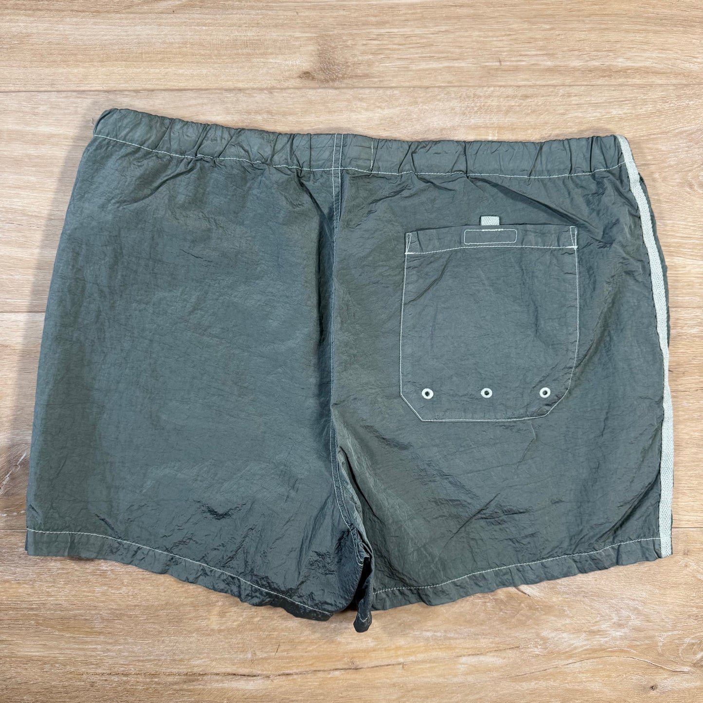 Stone Island Nylon Metal Button Swim Shorts in Sage Green
