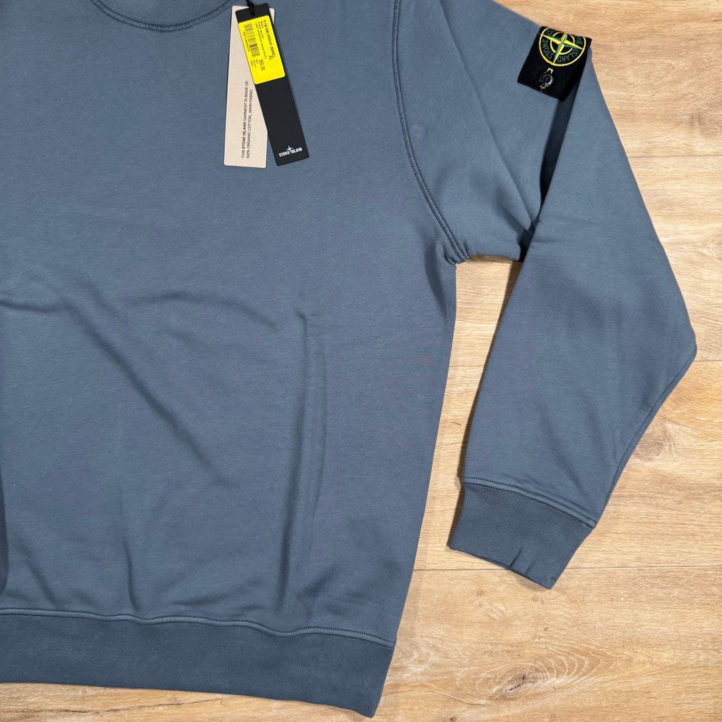 Stone Island Organic Cotton Fleece Sweatshirt in Avio Blue