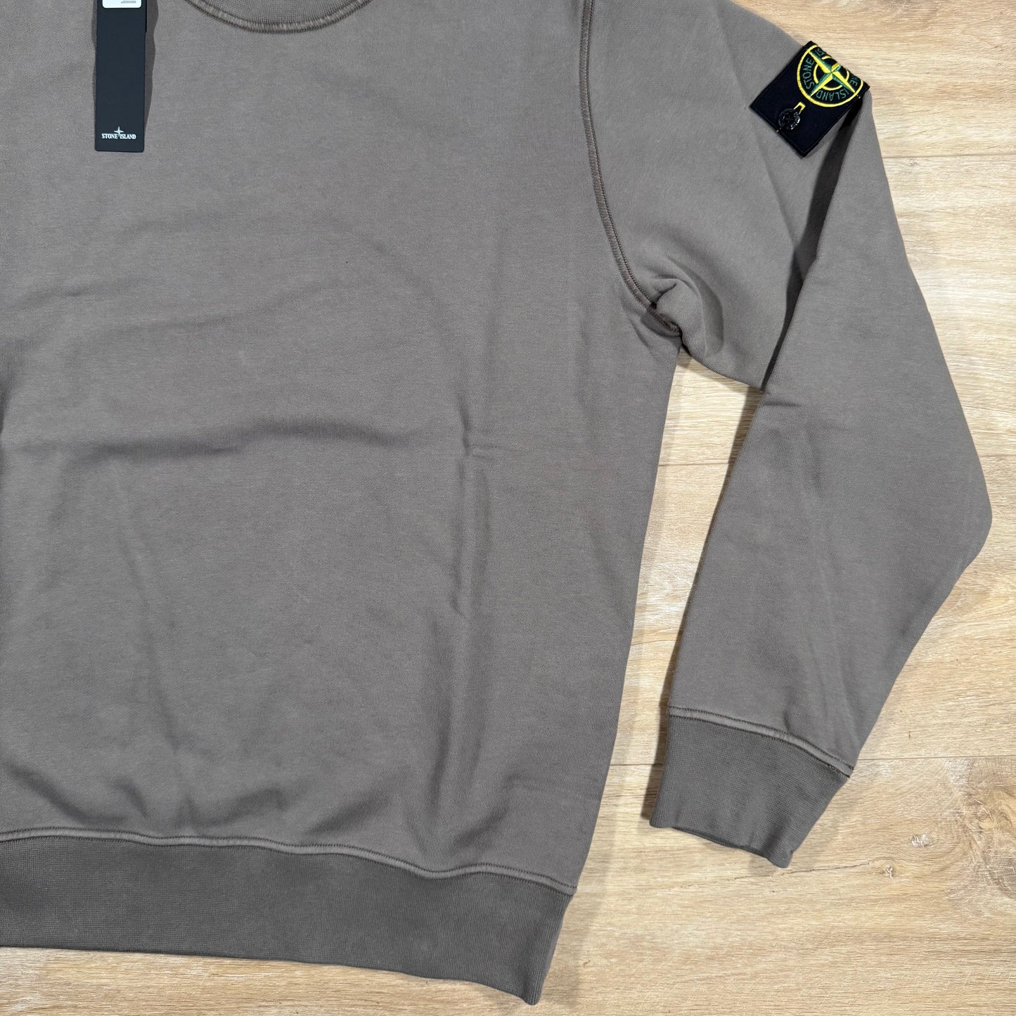 Stone Island Garment Dyed Crewneck Sweatshirt in Walnut Brown