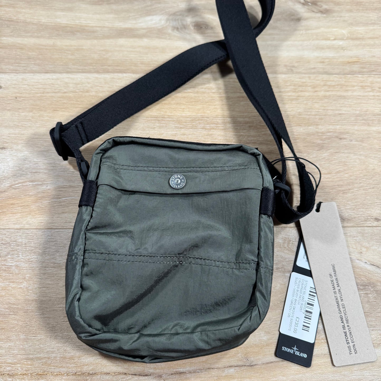 Stone Island Coated Nylon Metal Body Bag in Musk Green
