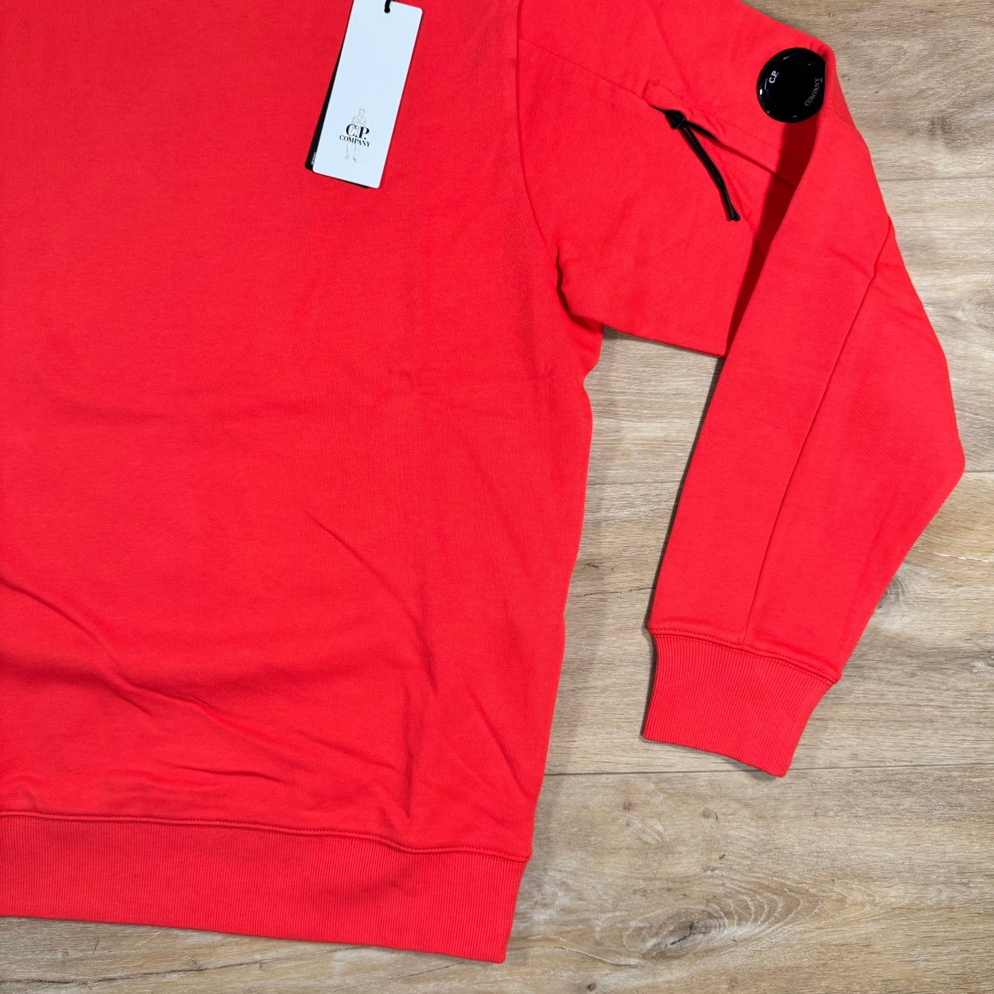 CP Company Diagonal Raised Fleece Lens Sweatshirt in Poinciana Orange