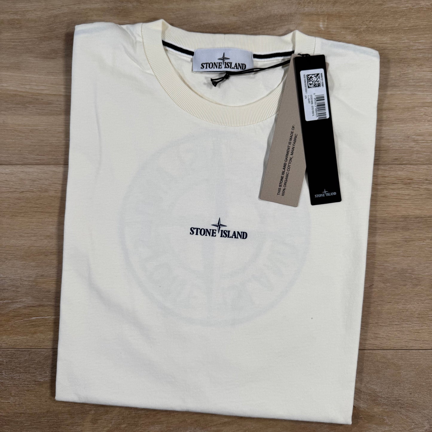 Stone Island Organic Cotton Compass Camo T-Shirt in Ivory