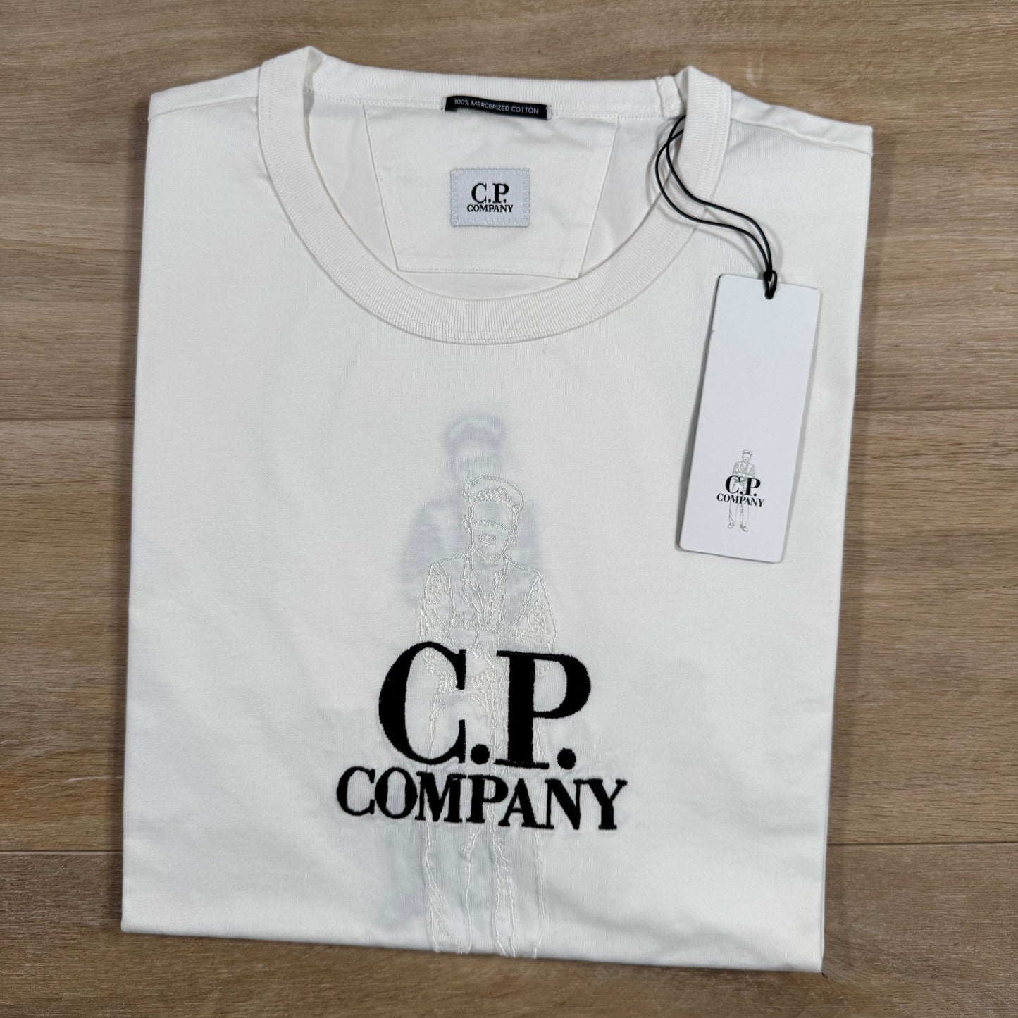CP Company 30/2 Mercerized Jersey Twisted British Sailor T-Shirt in White
