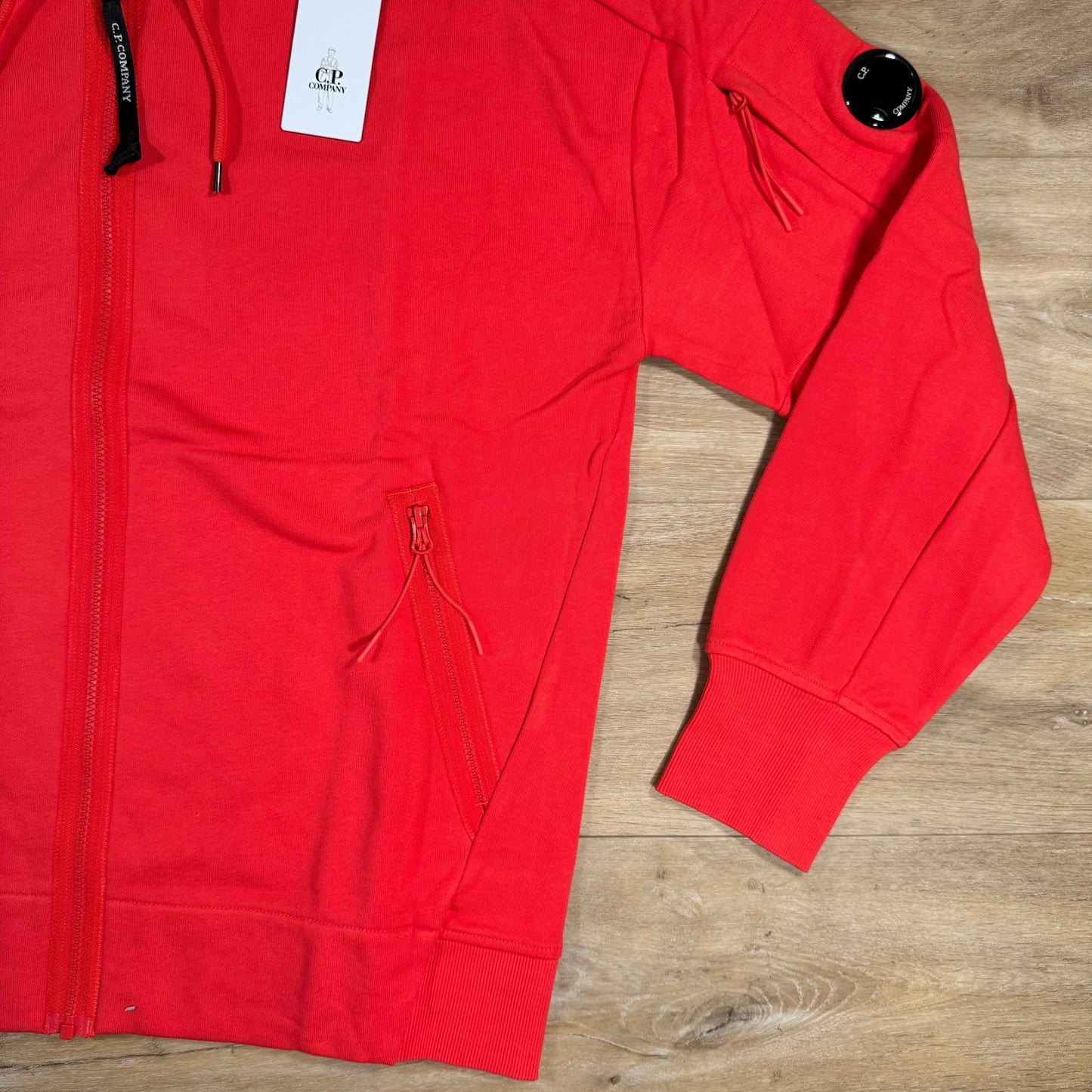 CP Company Diagonal Raised Zipped Lens Hoodie in Poinciana - Orange