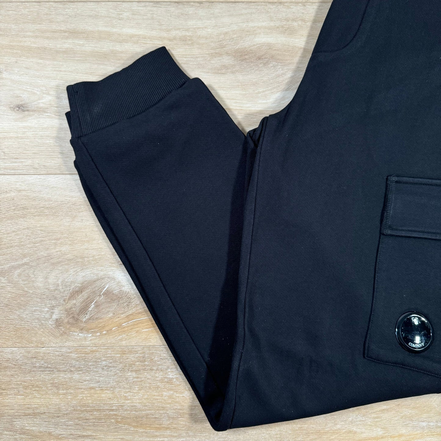 CP Company Diagonal Raised Fleece Lens Sweatpants in Black