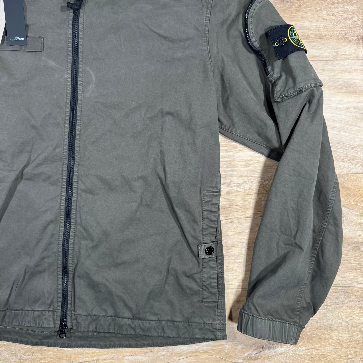 Stone Island Stretch Twill Overshirt in Military Green