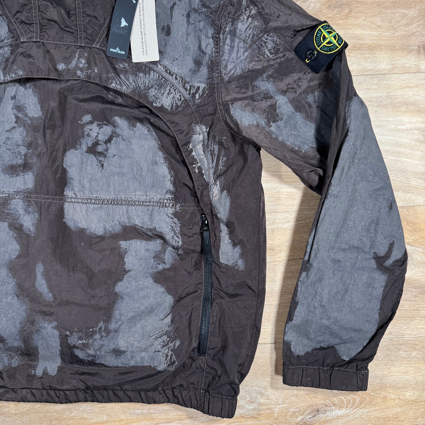 Stone Island Hand Painted Camo Nylon Metal Smock Jacket in Military Green