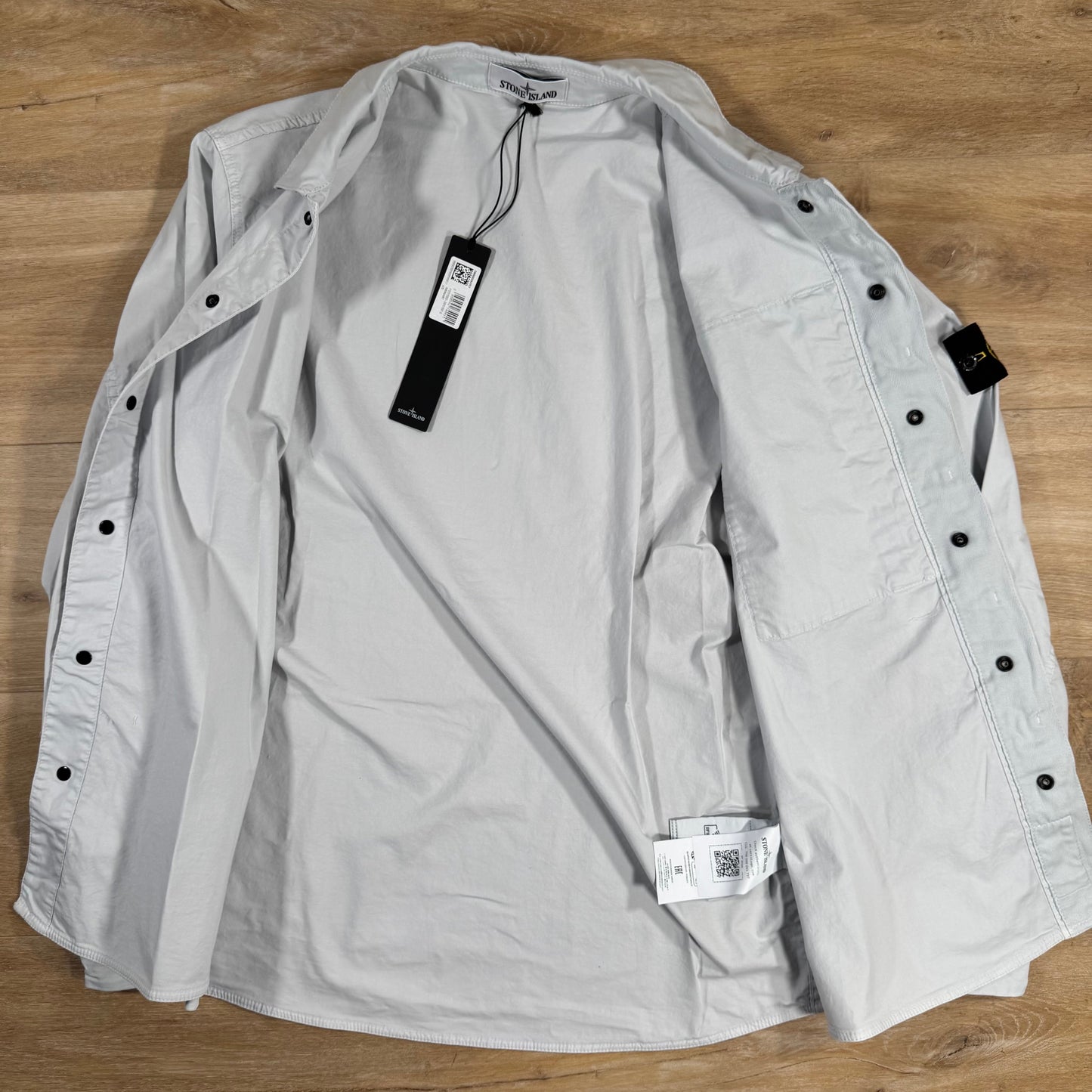Stone Island Supima Twill Stretch-TC Overshirt in Sky Blue