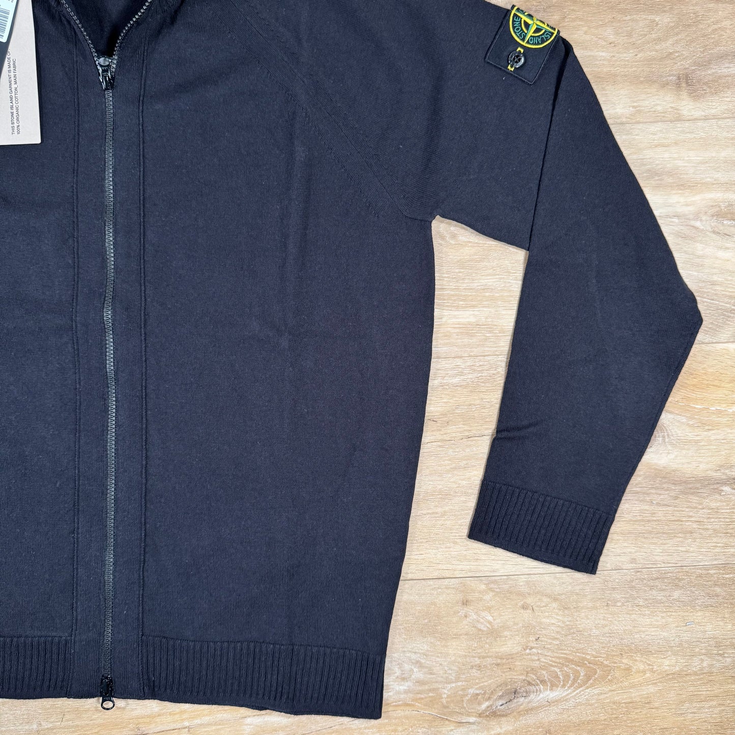 Stone Island Light Organic Cotton Knit Cardigan in Navy