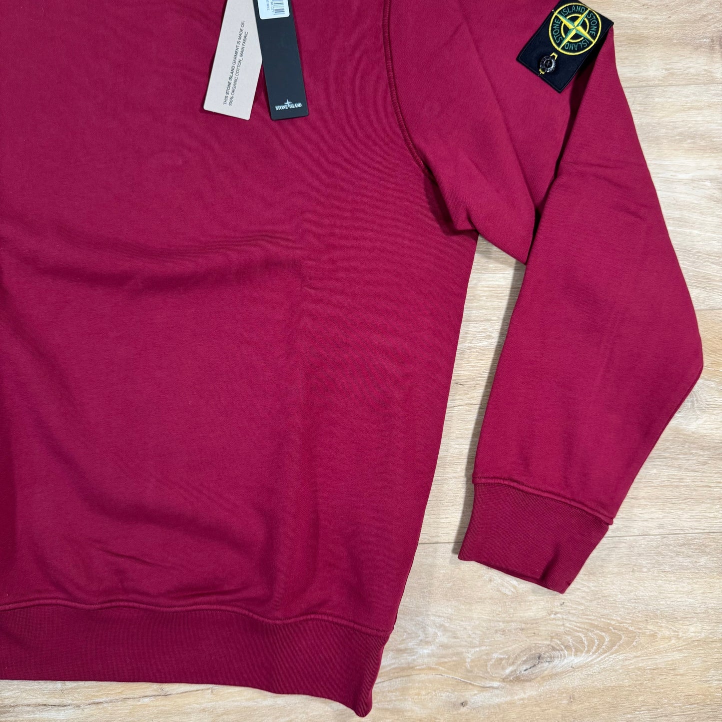 Stone Island Organic Cotton Fleece Sweatshirt in Cherry