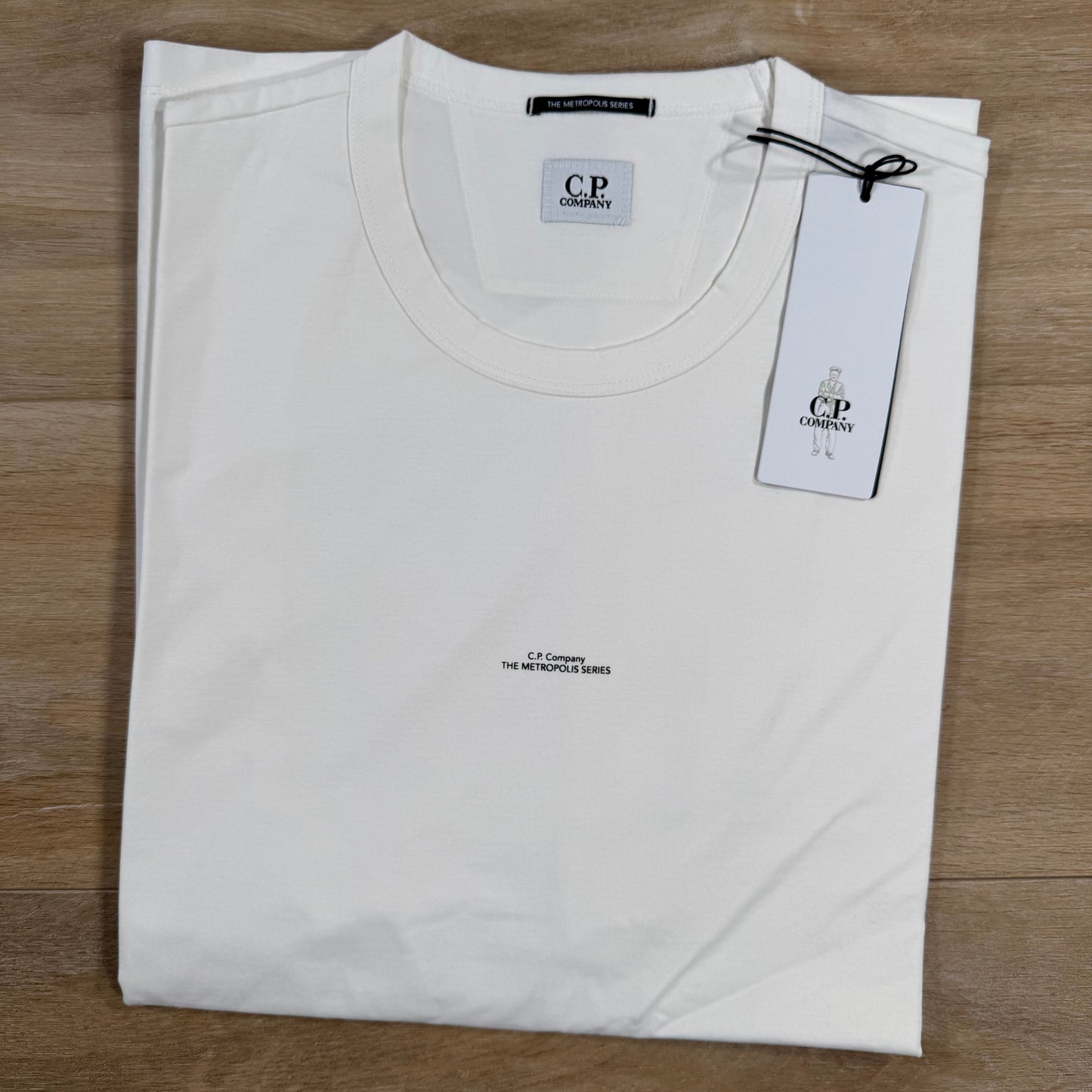 CP Company Metropolis Series Printed Logo T-Shirt in Gauze White