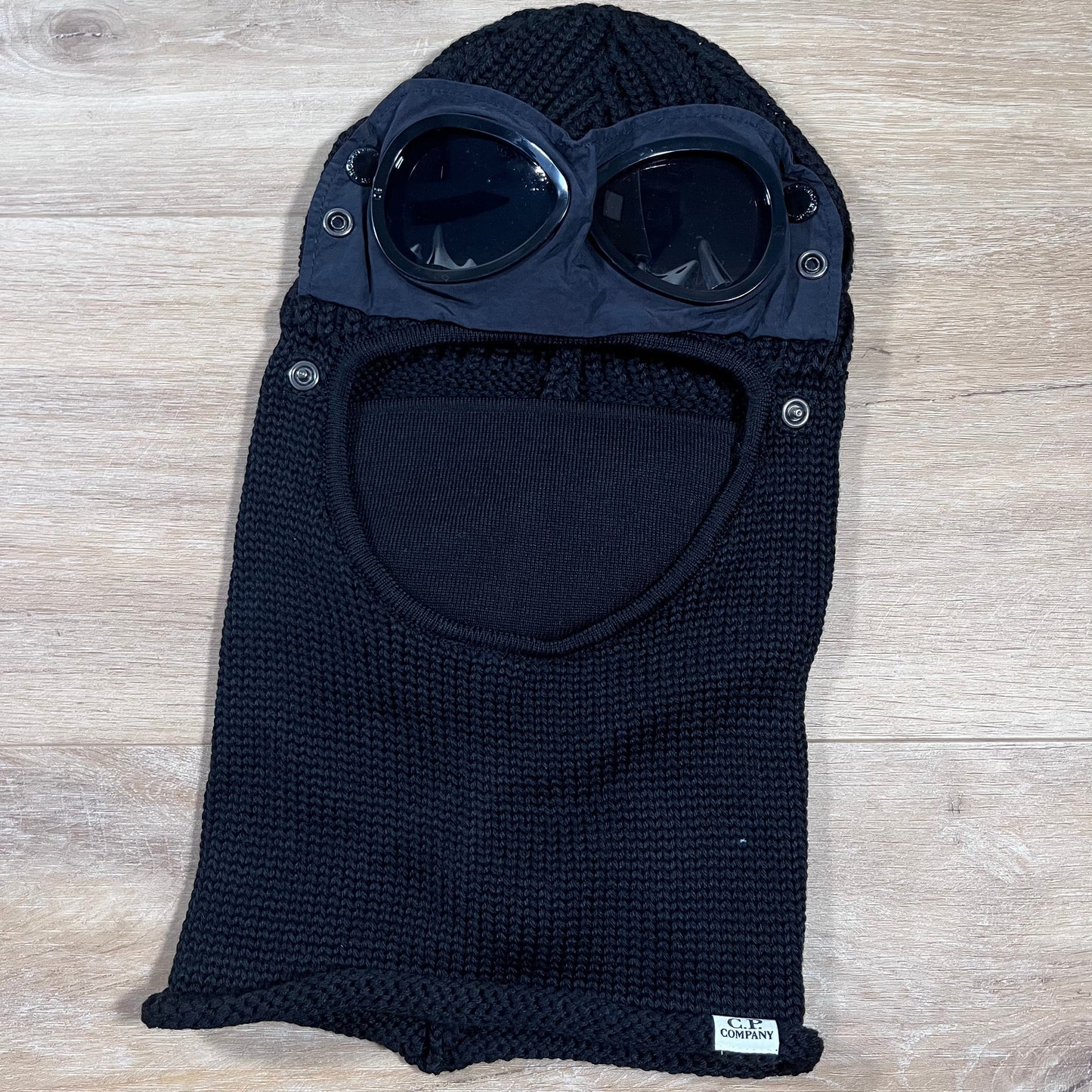 CP Company Merino Wool Goggle Balaclava in Black