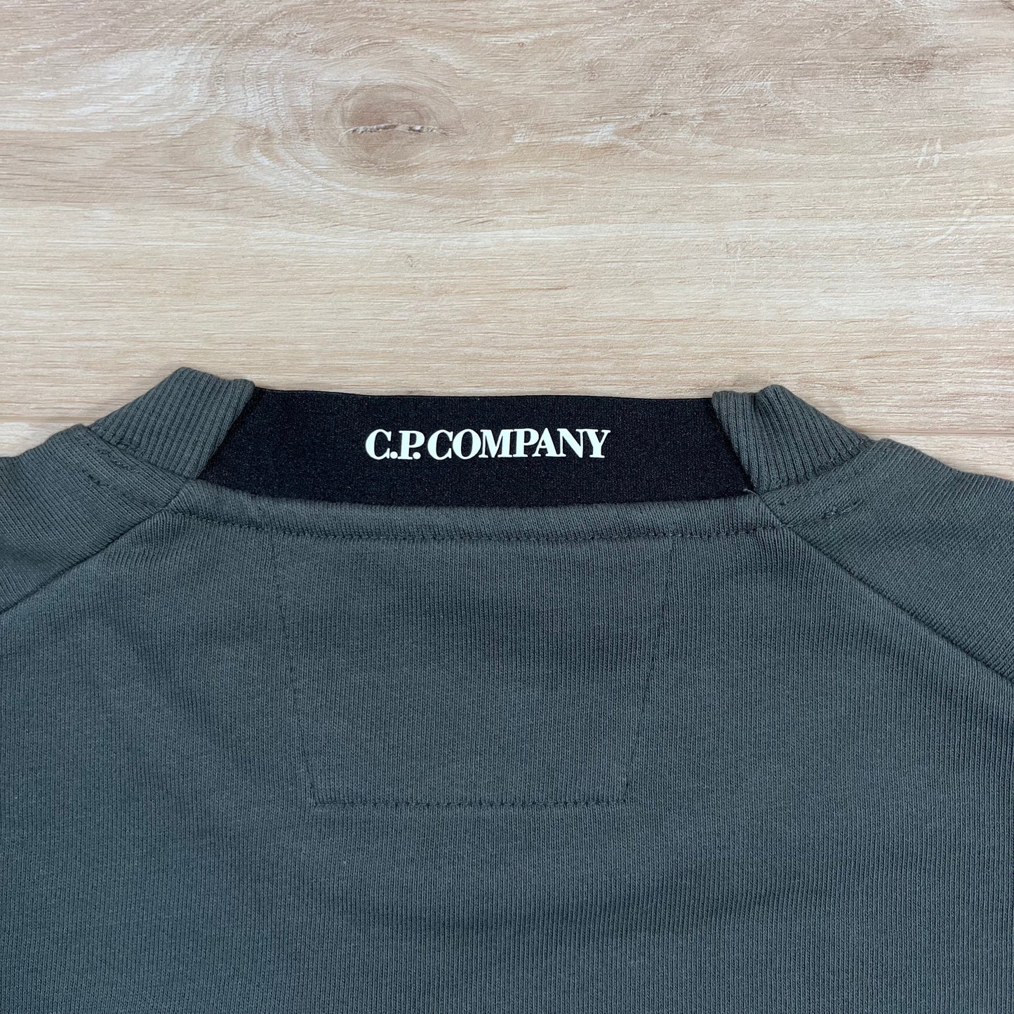 CP Company Diagonal Raised Fleece Crewneck Lens Sweatshirt in Dark Shadow