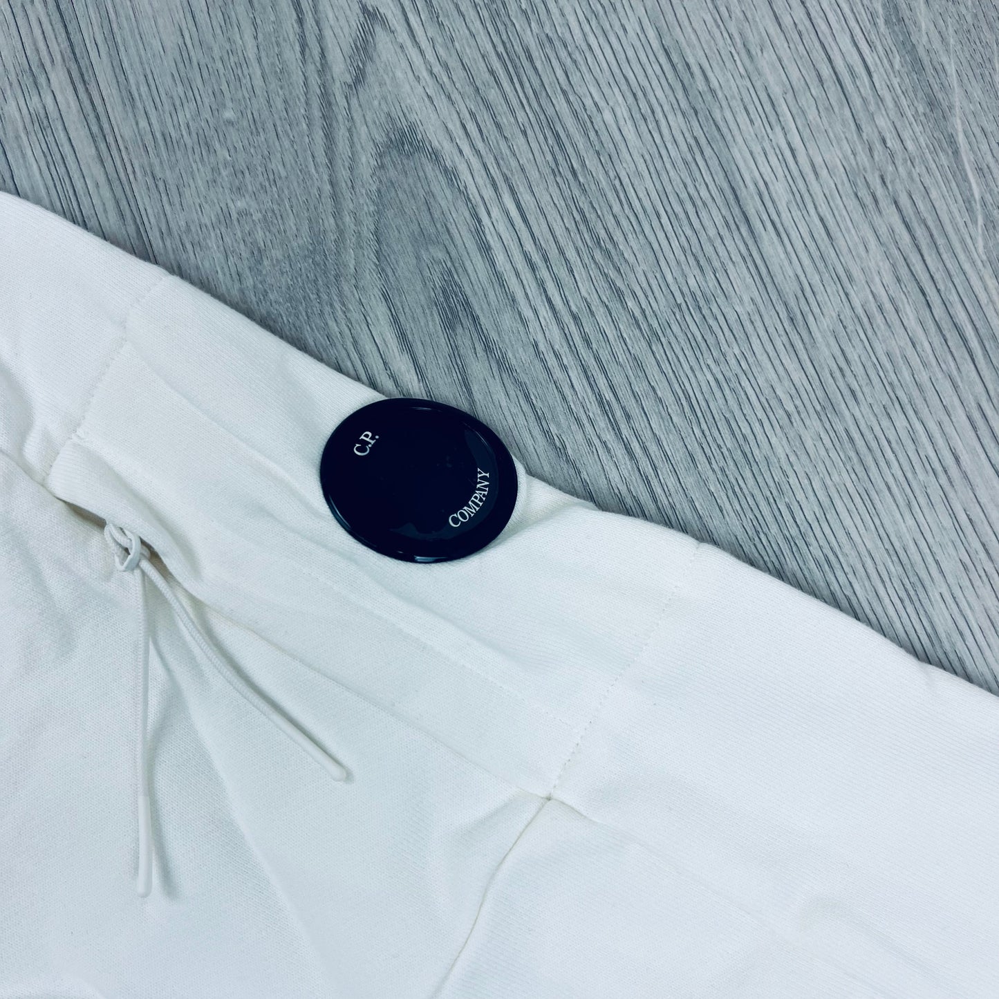 CP Company Raised Fleece Zip Hoodie - White
