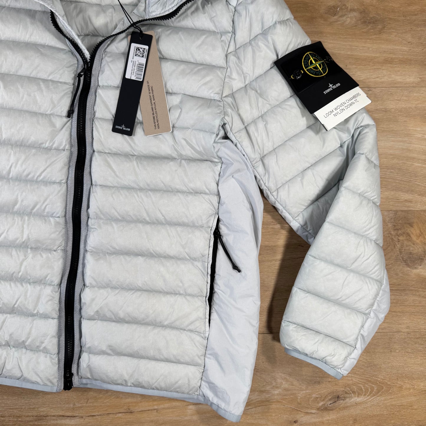 Stone Island Loom Woven Nylon Down-TC Jacket in Sky Blue