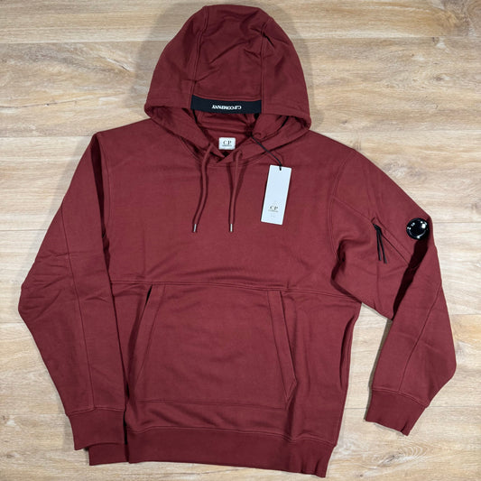 CP Company Diagonal Raised Fleece Lens Hoodie in Sable - Brown
