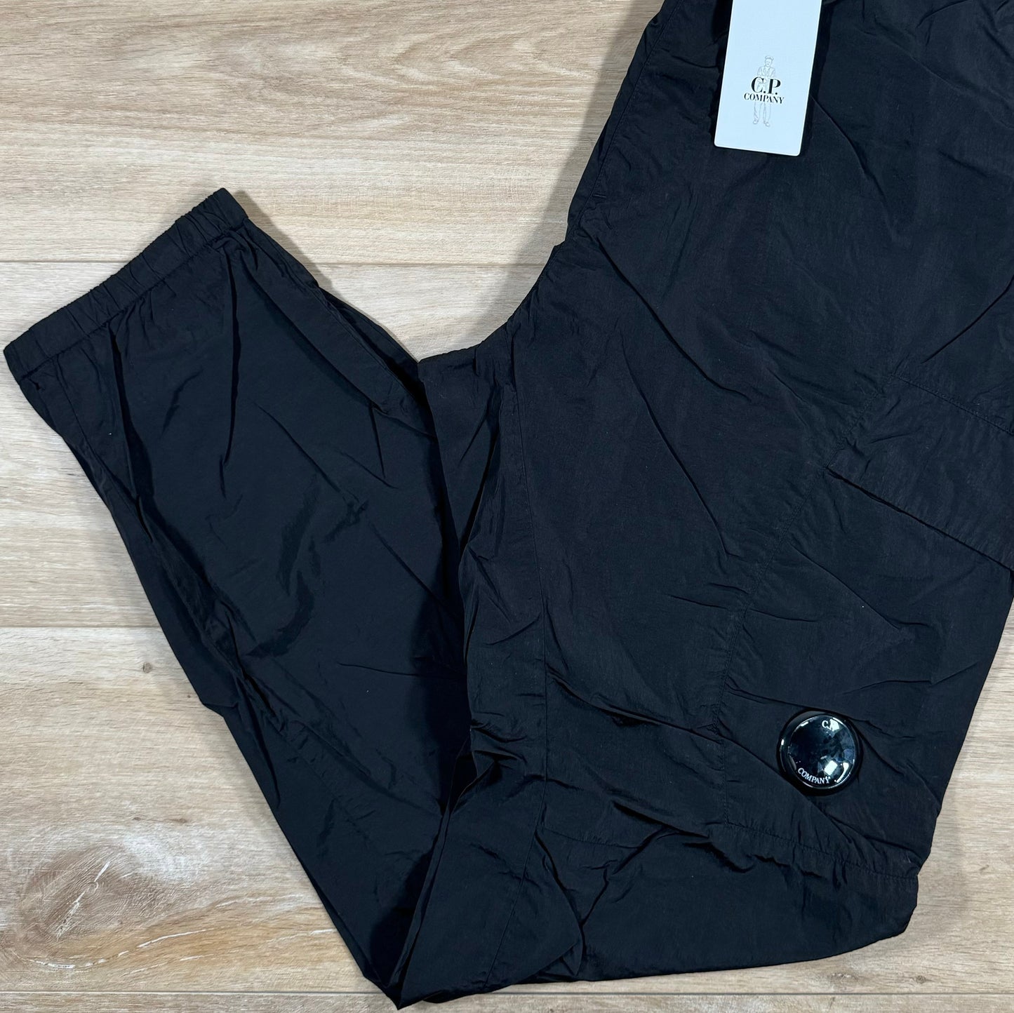 CP Company Chrome Nylon Cargo Pants in Black