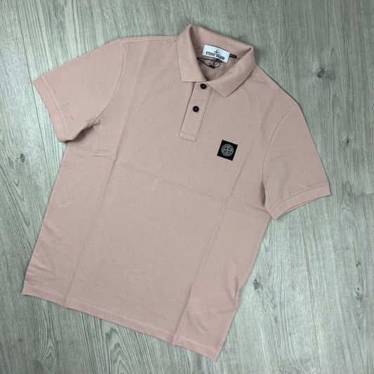 Stone Island Patch Polo Shirt - Rose