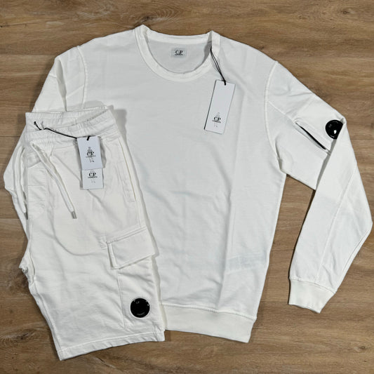 CP Company Light Fleece Lens Tracksuit in White