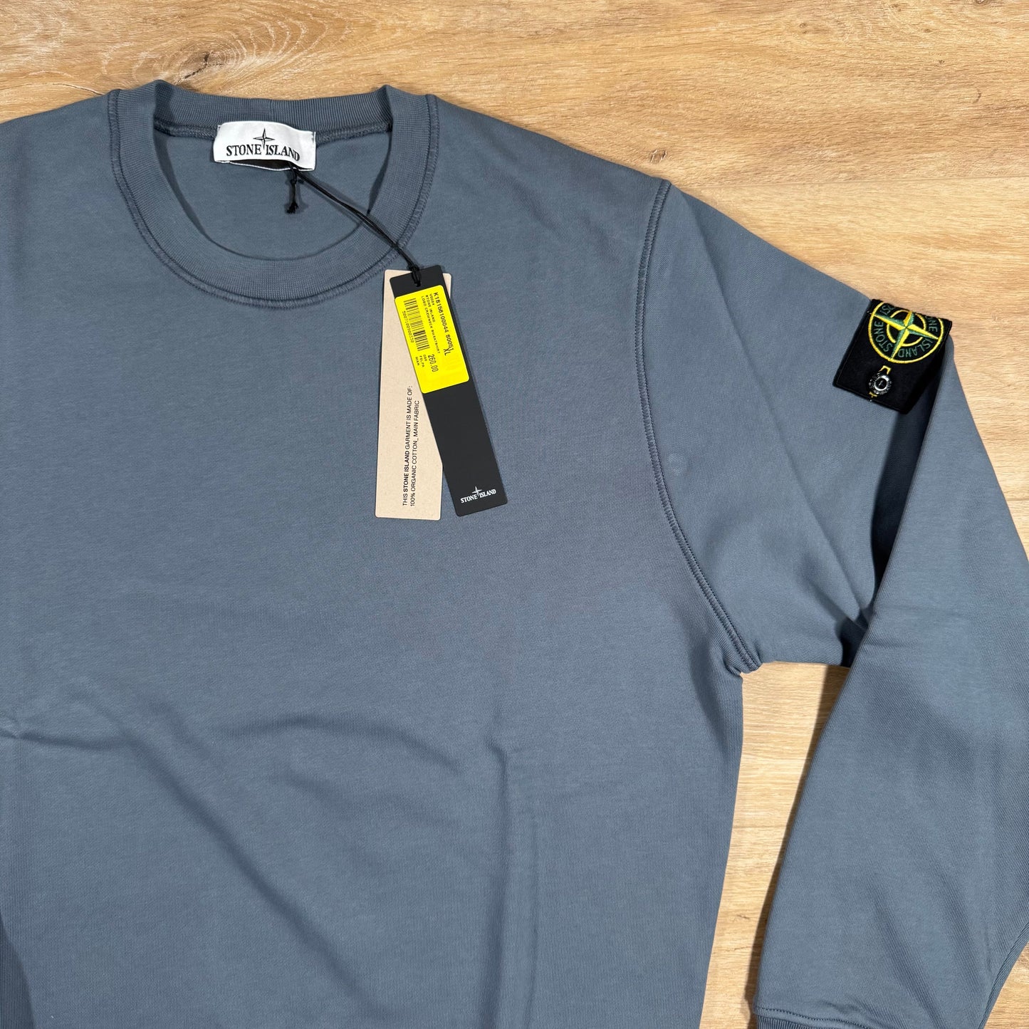 Stone Island Organic Cotton Fleece Sweatshirt in Avio Blue