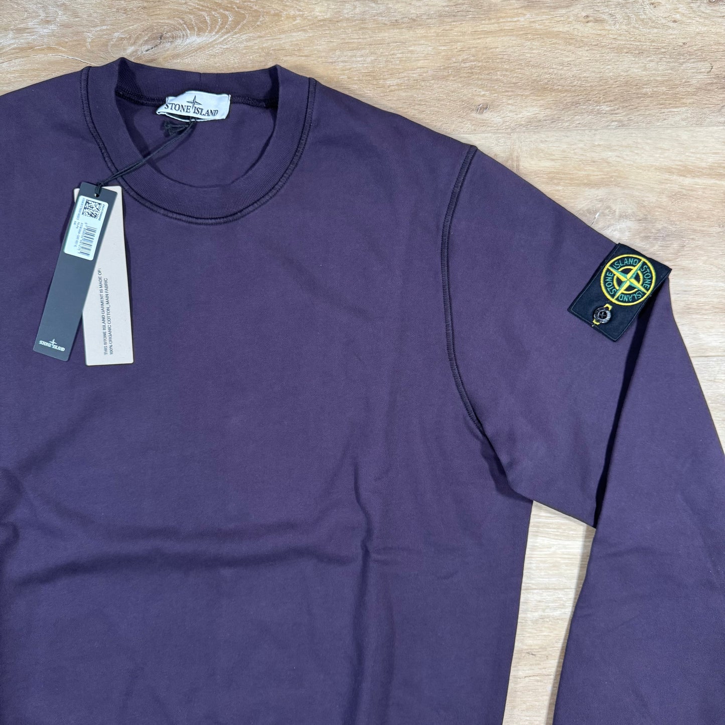 Stone Island Organic Cotton Fleece Sweatshirt in Dark Burgundy