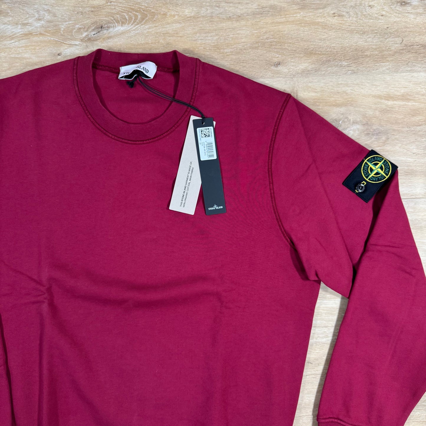 Stone Island Organic Cotton Fleece Sweatshirt in Cherry