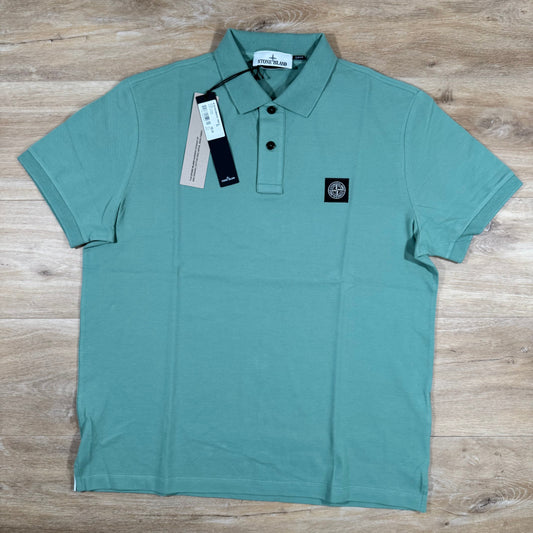 Stone Island Organic Cotton Pique Polo Shirt in Mint