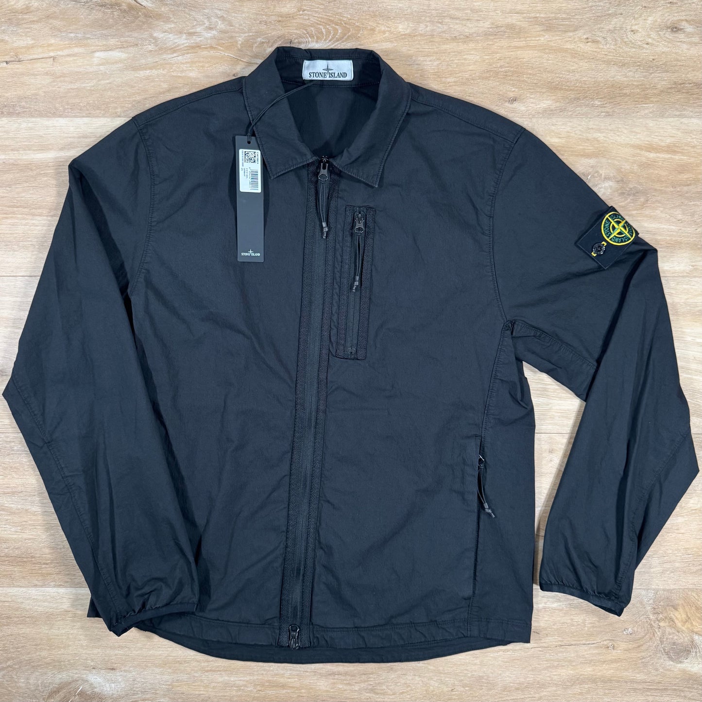 Stone Island Nylon Twill Overshirt in Black