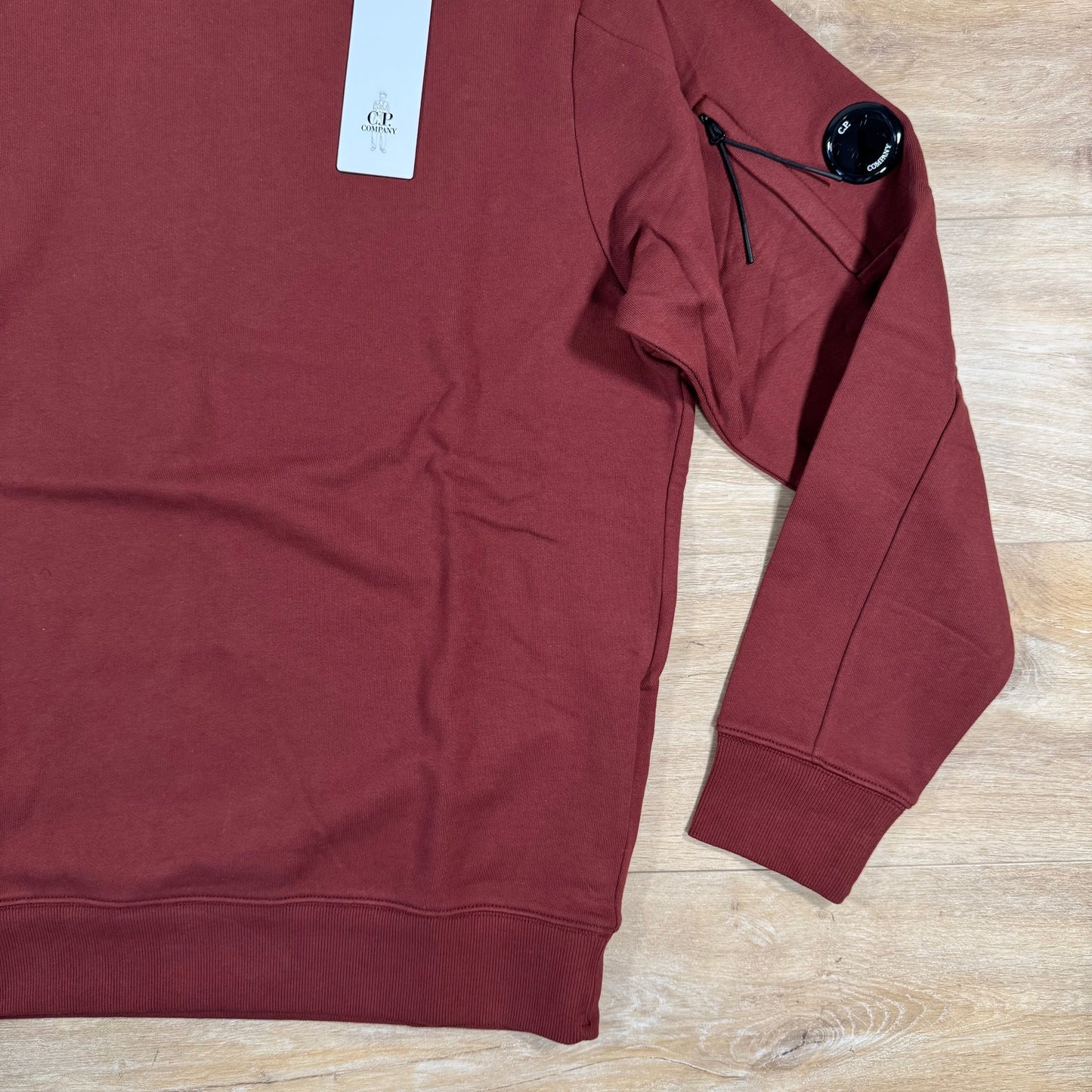 CP Company Diagonal Raised Fleece Lens Sweatshirt in Sable - Brown