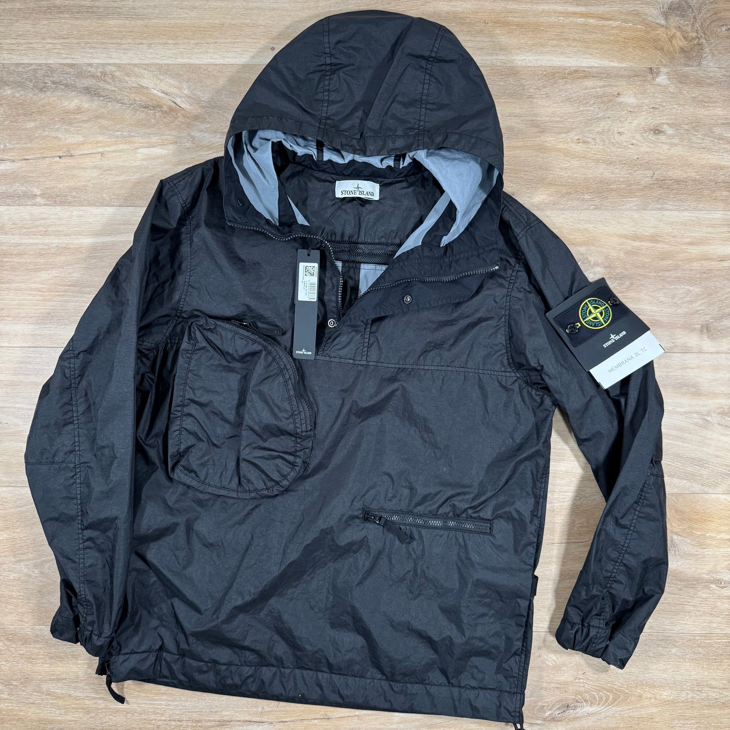 Stone Island Membrana 3L TC Anorak Jacket in Black