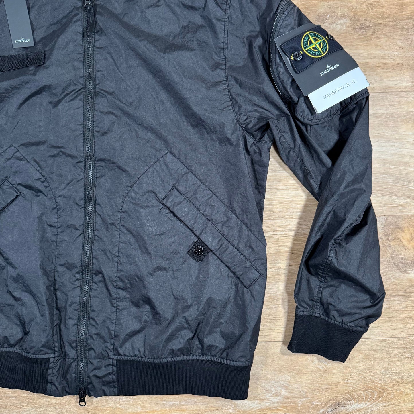 Stone Island Membrana 3L TC Bomber Jacket in Black