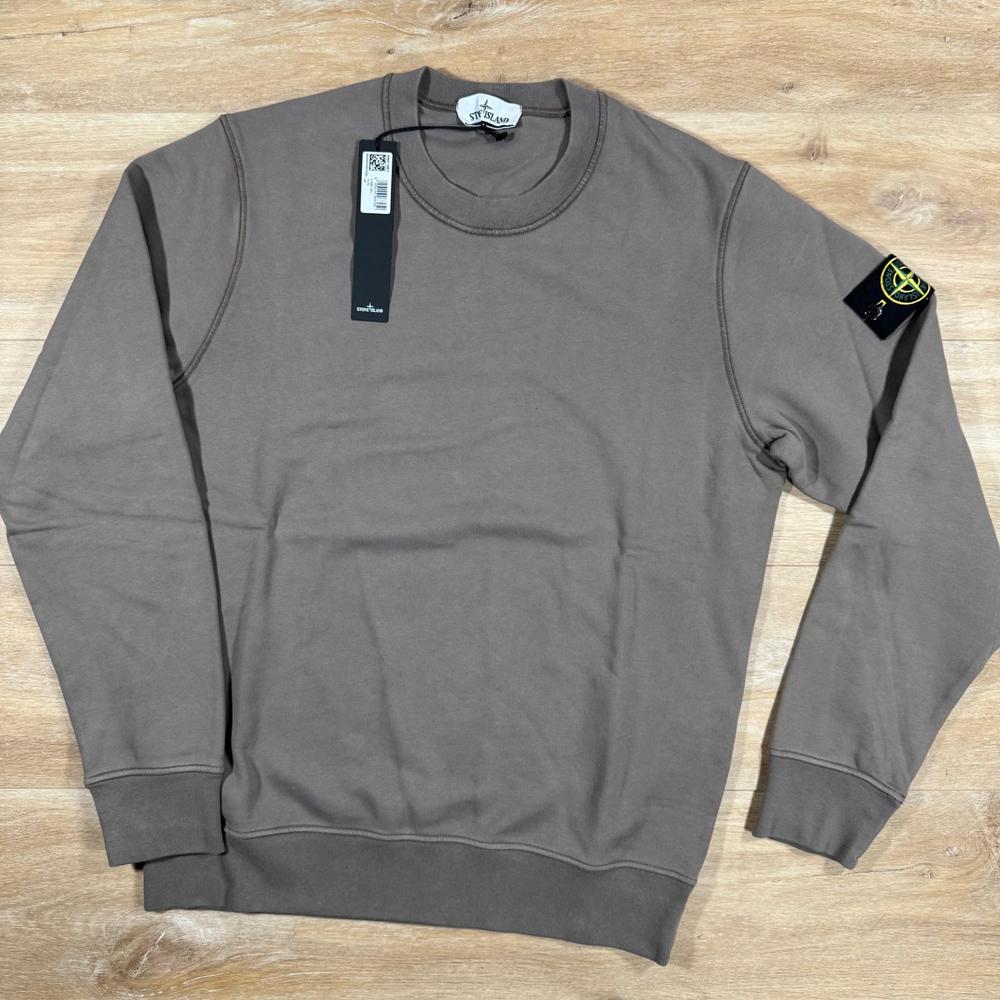 Stone Island Garment Dyed Crewneck Sweatshirt in Walnut Brown