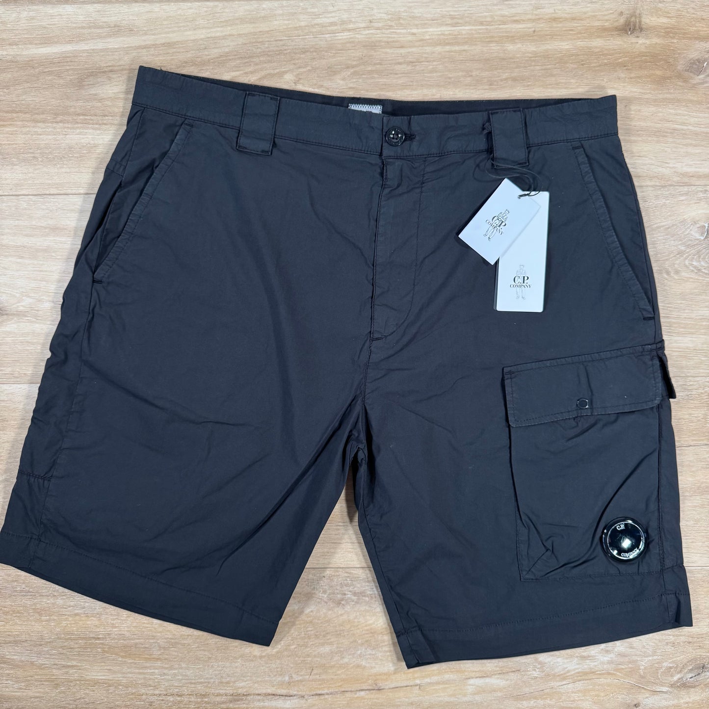 CP Company 50 Fili Stretch Cargo Shorts in Black