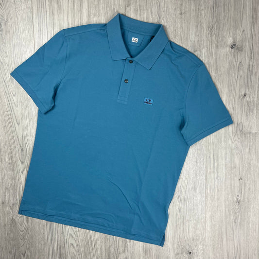 CP Company Piquet Polo Shirt - Aegean Blue