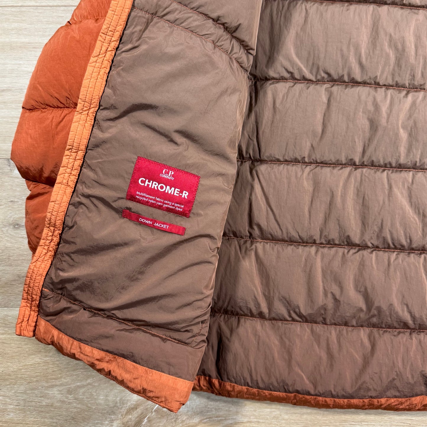CP Company Chrome-R Goggle Down Jacket in Bombay Brown