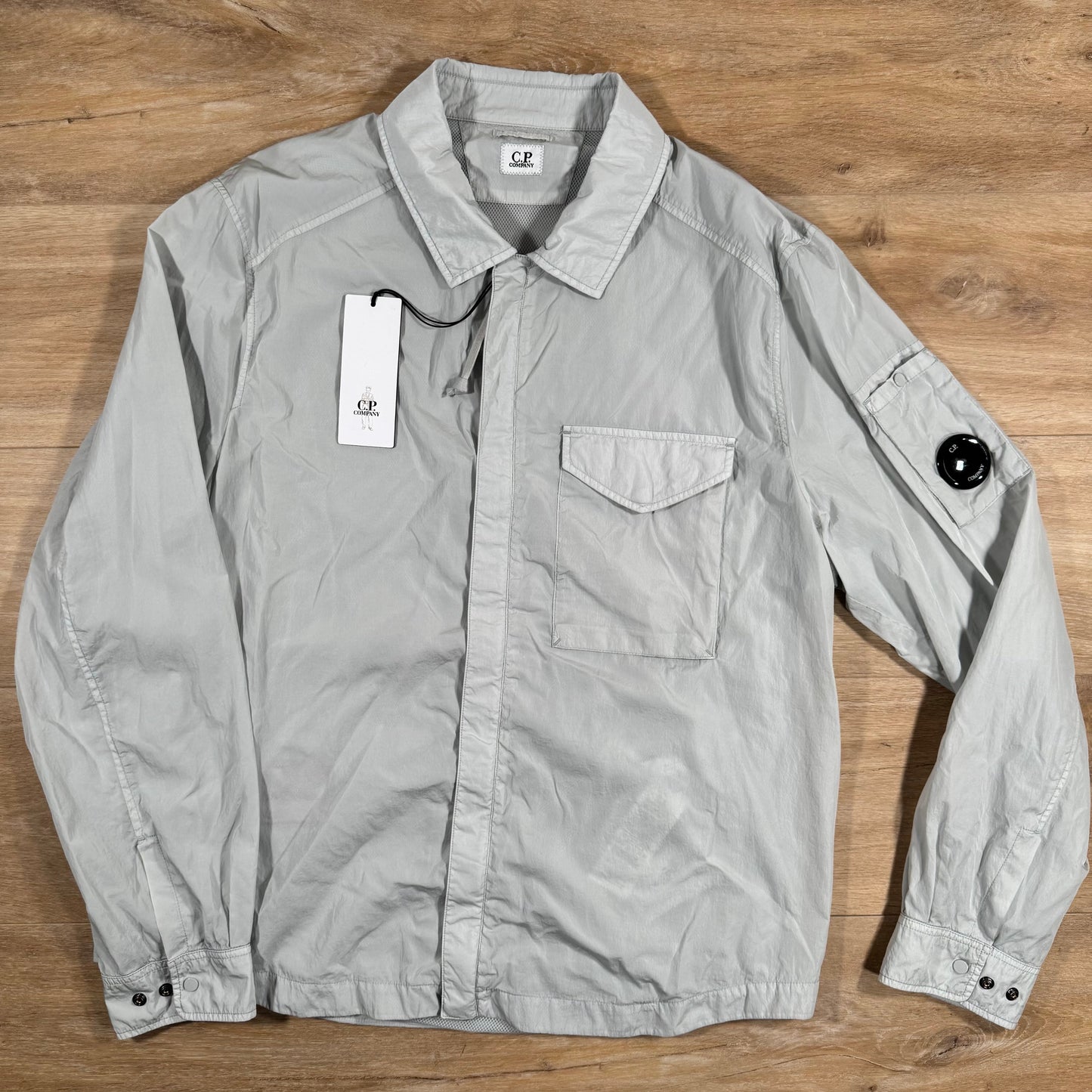 CP Company Chrome-R Lens Overshirt in Blue Fox - Grey