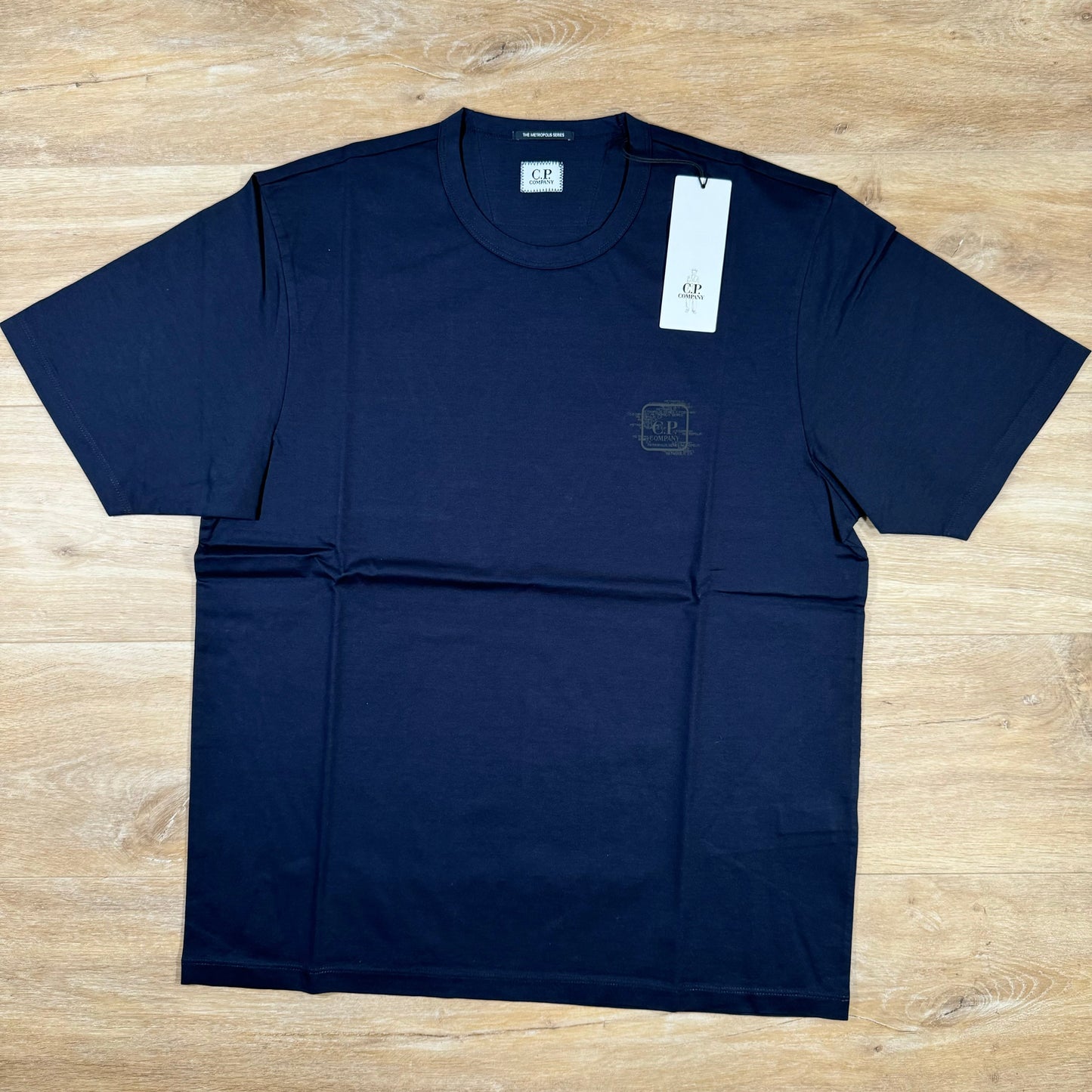 CP Company Metropolis Mercerized Logo T-Shirt in Navy