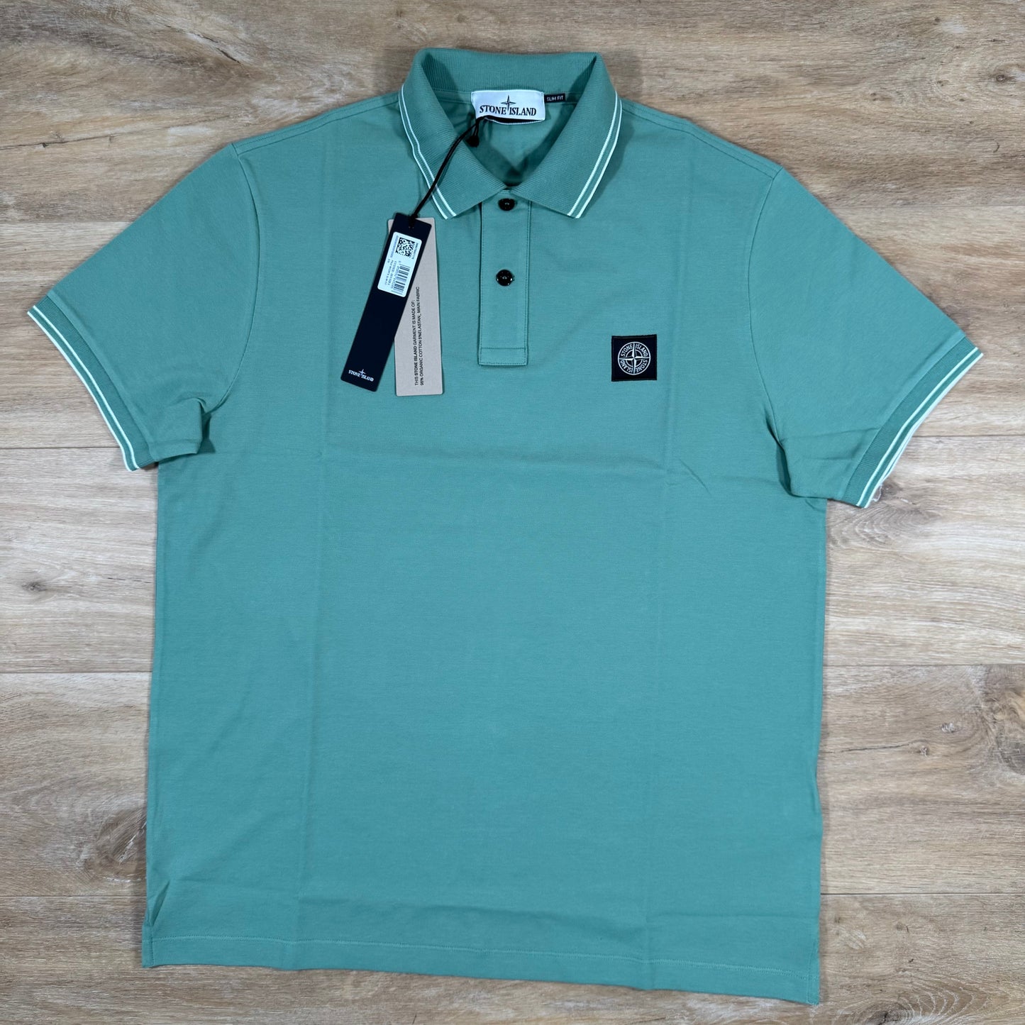 Stone Island Organic Cotton Pique Polo Shirt in Mint