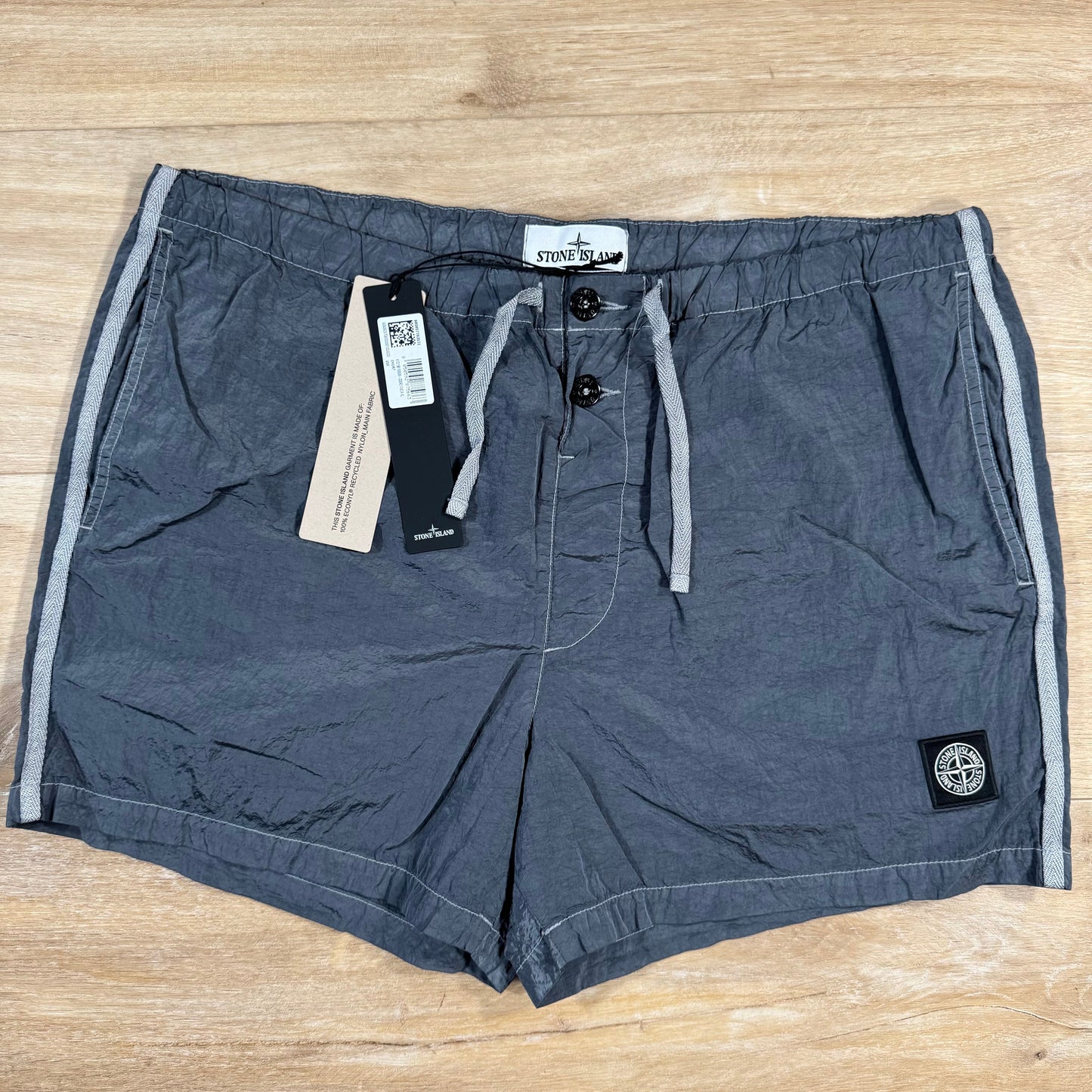 Stone Island Nylon Metal Button Swim Shorts in Avio Blue