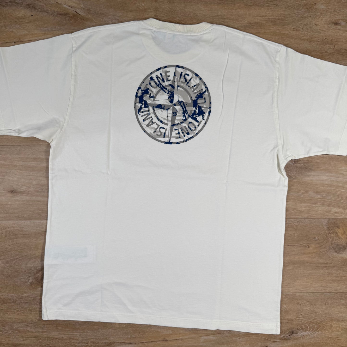 Stone Island Organic Cotton Compass Camo T-Shirt in Ivory