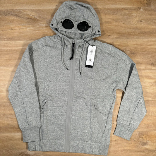 CP Company Diagonal Raised Zipped Goggle Hoodie in Grey