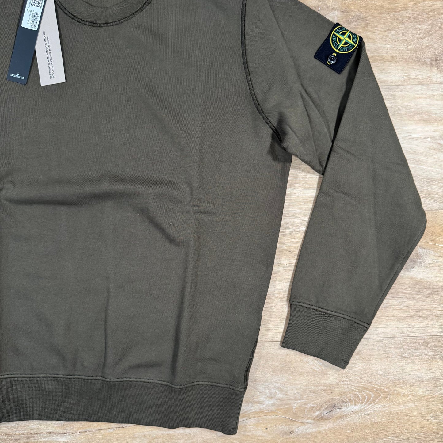 Stone Island Organic Cotton Fleece Sweatshirt in Military Green