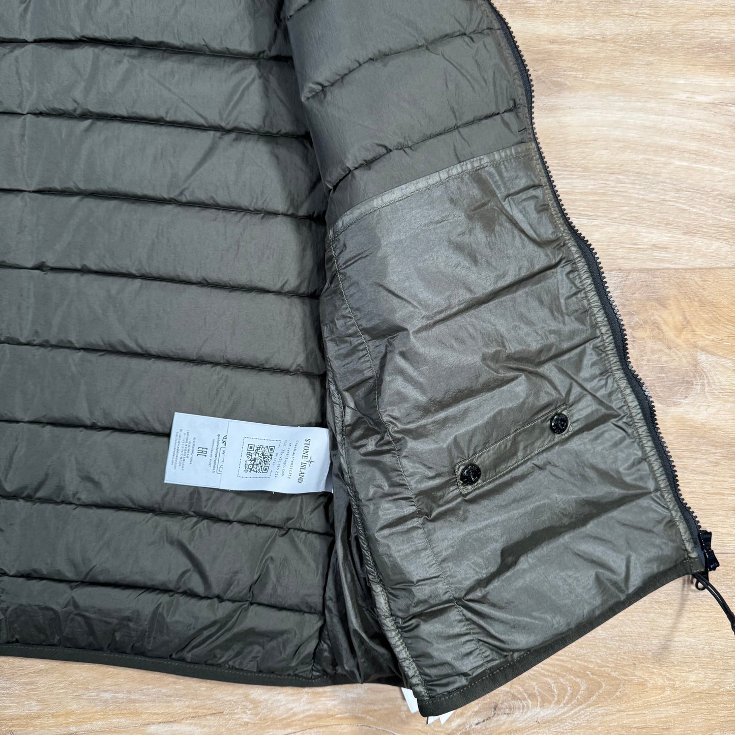 Stone Island Nylon Down-TC Vest in Military Green
