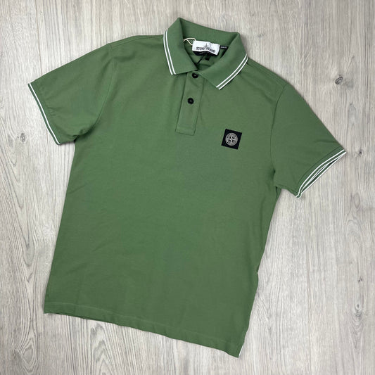 Stone Island Patch Polo Shirt - Olive Green