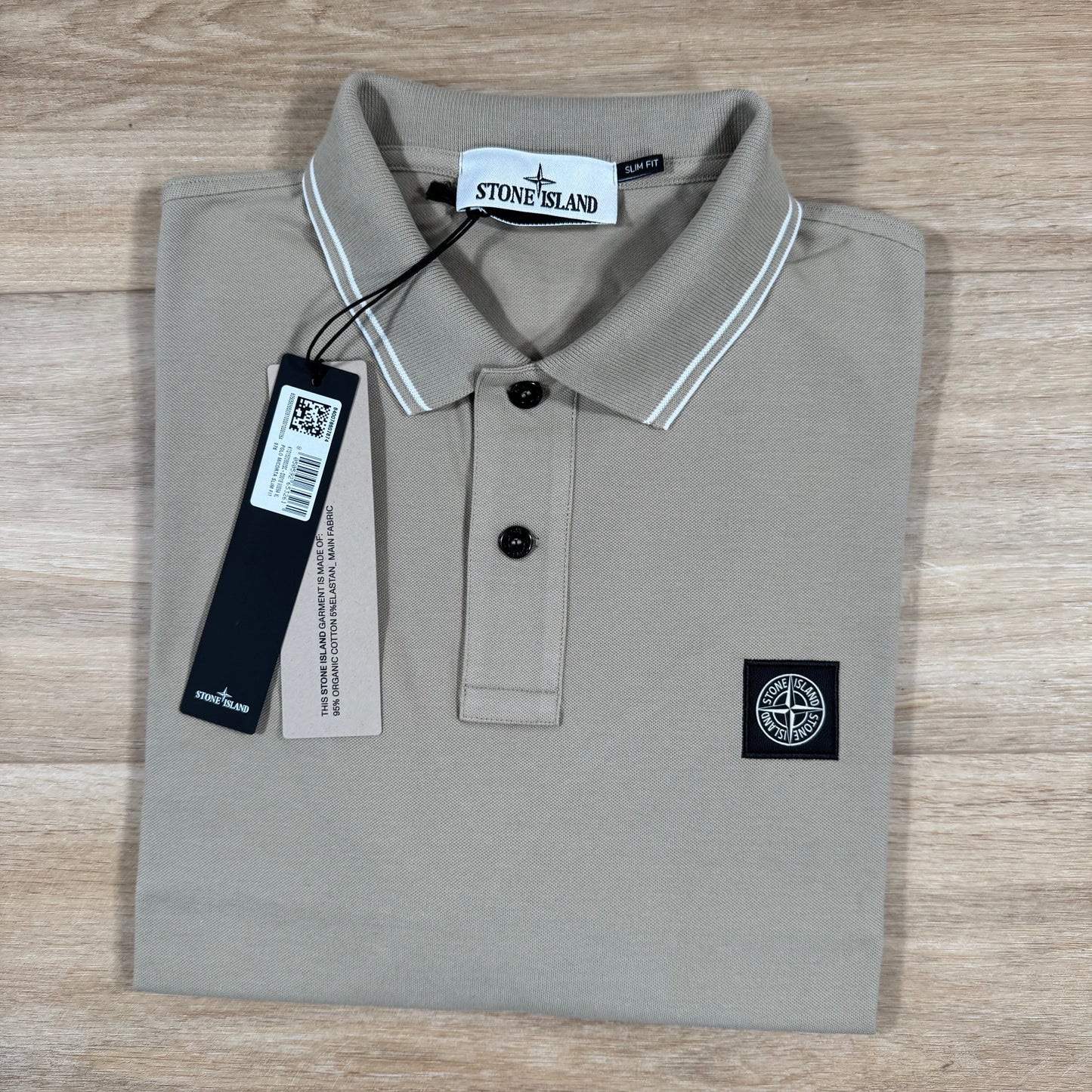 Stone Island Organic Cotton Pique Polo Shirt in Desert