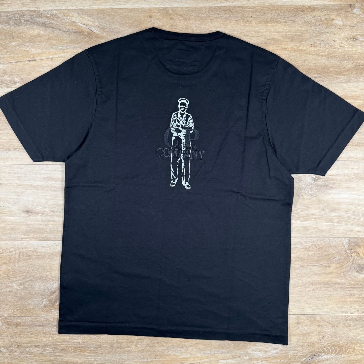 CP Company 30/2 Mercerized Jersey Twisted British Sailor T-Shirt in Black