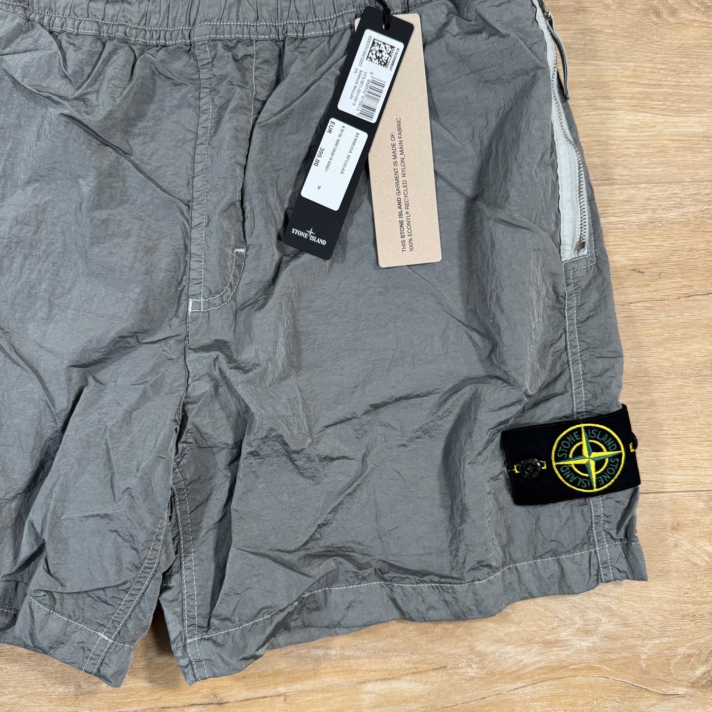 Stone Island Nylon Metal Bermuda Shorts in Pearl Grey
