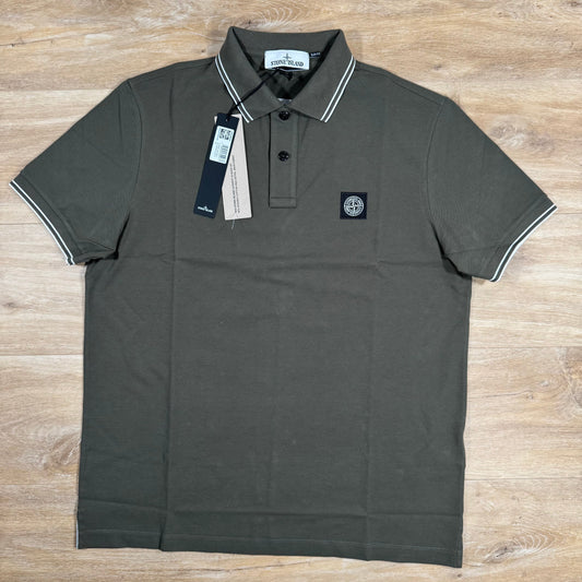Stone Island Organic Cotton Pique Polo Shirt in Military Green