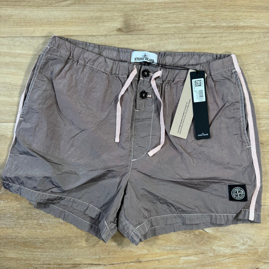 Stone Island Nylon Metal Button Swim Shorts in Antique Rose
